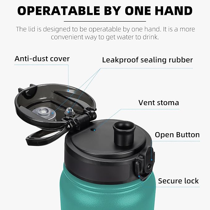 Fanhaw 20 oz Insulated Stainless Steel Water Bottle - Image 2