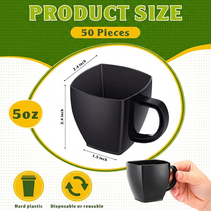 Amyhill 50 Pcs 5 oz Disposable Tea Cups Bulk - Image 2