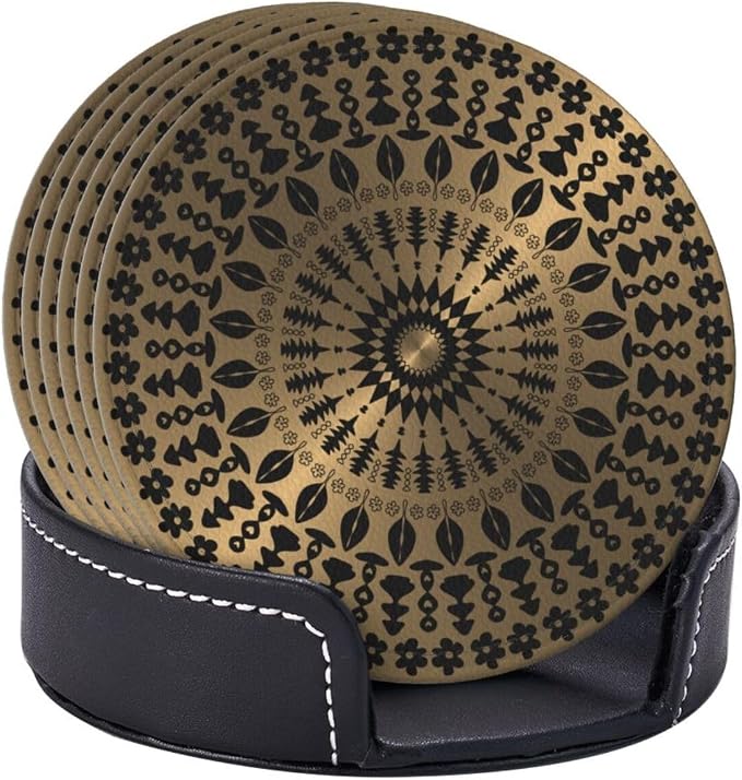 Drink Coasters with Holder Stand Set of 6 - Image 2