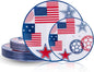 20 Red and Blue Plastic Soccer Plates, Disposable Plates by I00000