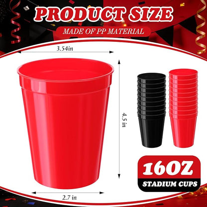Yungyan 50 Pack 16 oz Stadium Cups Reusable Plastic Cups Blank Drink Stadium - Image 2