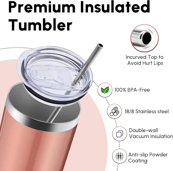 Volhoply 4 Pack Skinny Tumblers - Image 3