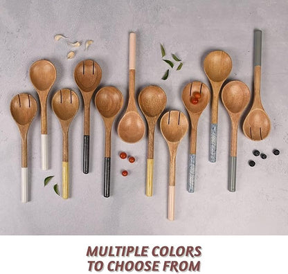 Folkulture Salad Servers or Salad Tongs | Set of 2 Serving Spoons in Kitchen - Image 7