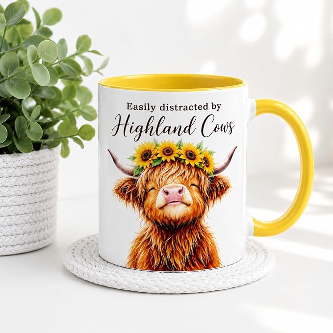 Hyturtle Highland Cow Coffee Mug, Cute Scottish Cow Gift - Image 7