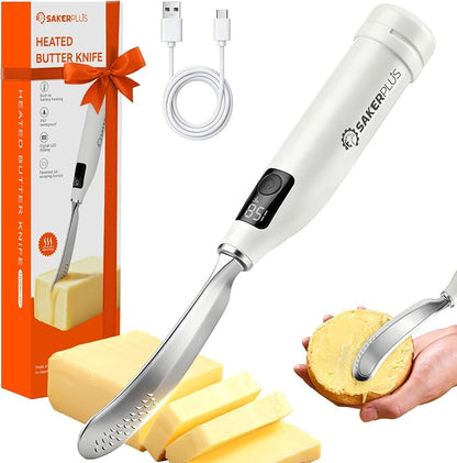SakerPlus Heated Butter Knife, Rechargeable Electric Butter Spreader by SakerPlus