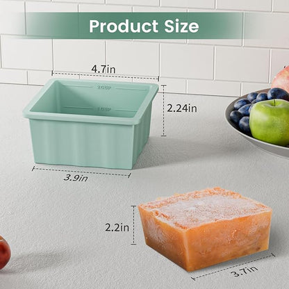 Silicone Freezer Tray for Soup Ice Cubes: 2-Cup Freezing Trays - Image 6