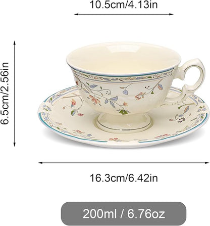 fanquare Vines Floral Tea Cup and Saucer - Image 7