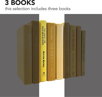Real Books by Color® (Set of 3, Yellow) Decorative Bookshelf Home Decor Shelf Styling Photo Prop