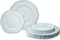 " OCCASIONS " 50 Plates Pack (25 Guests)-Heavyweight Wedding Party Disposable Plastic Plate Set -25 x 10.25'' Dinner + 25 x 7.5'' Salad/dessert plates (Rochelle Blue and Gold)