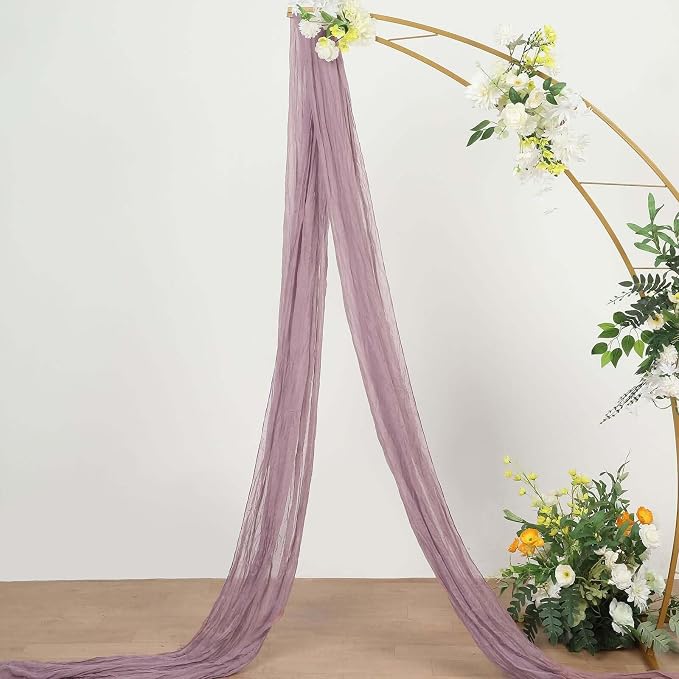 Efavormart 20ft Violet Amethyst Gauze Cheesecloth Wedding Arch Drapery Fabric - Image 2