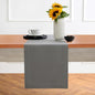 Solino Home Linen Steel Gray Table Runner 72 Inches Long - 100% Pure Linen Hemstitch Table Runner 14 x 72 Inch for Dresser, Dining, Spring - Classic Hemstitch