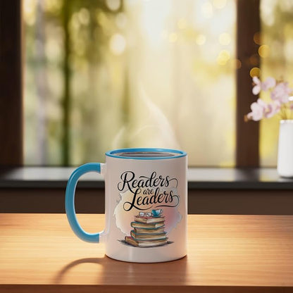 Readers Are Leaders Motivational Reading Book Quote Ceramic Mug - Image 3