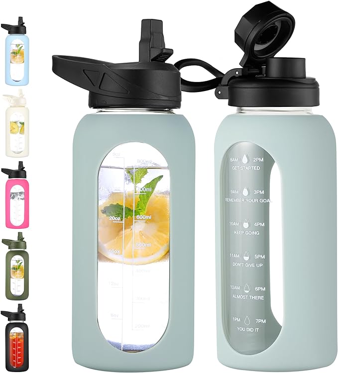 CIVAGO 32 oz Glass Water Bottle by CIVAGO