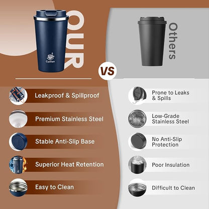17oz Travel Coffee Mug, Leakproof Vacuum Coffee Cup Insulated Tumbler | 304 - Image 4