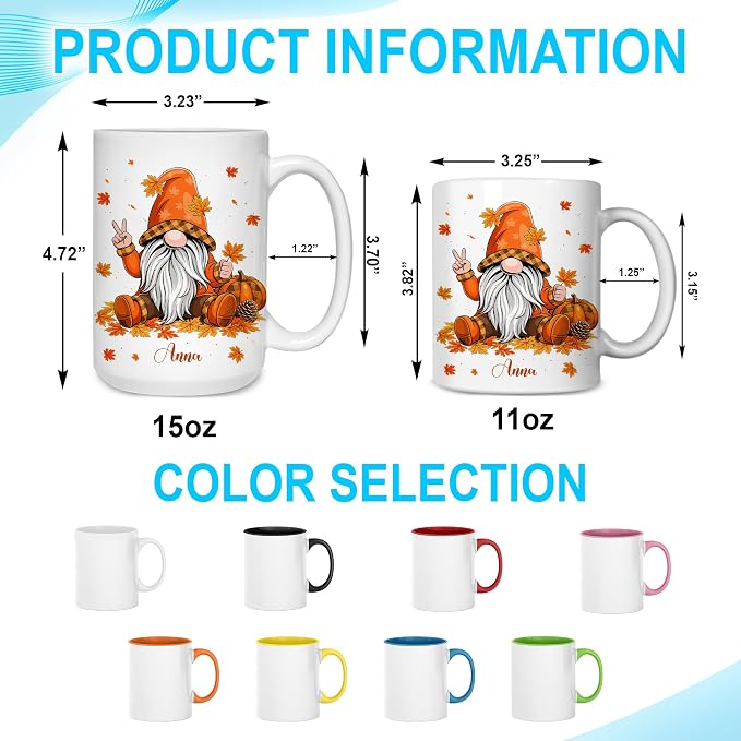 Hyturtle Personalized Fall Gnome Mug - Image 4