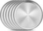 Homikit 6 Pack Stainless Steel Plate Set, 10.2 Inch Metal Dinner Plates by Homikit