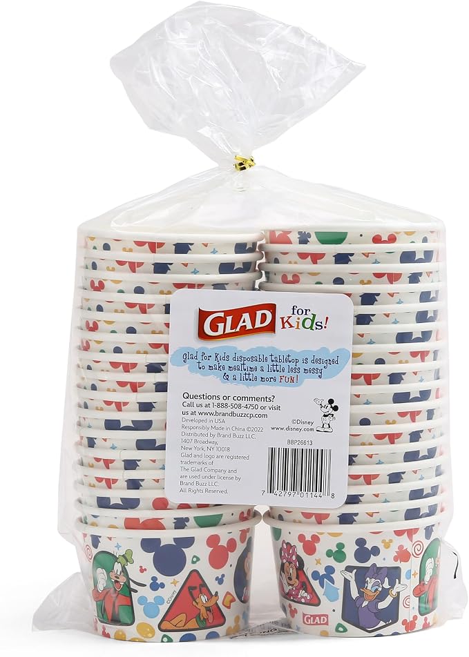 Glad Disney Mickey and Friends Disposable Snack Bowls, 6 Oz, 32 Ct, 2-Pk | - Image 7