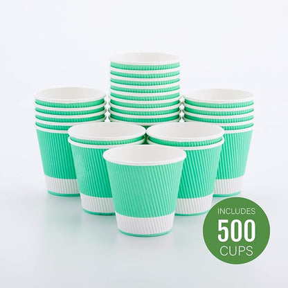 Restaurantware 8 Ounce Double Wall Disposable Coffee Cups, 500 Insulated Light - Image 2