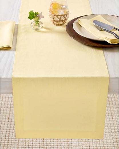Solino Home 100% Pure Linen Table Runner Golden Straw, Fete 14 x 144 in | Table by SolinoHome