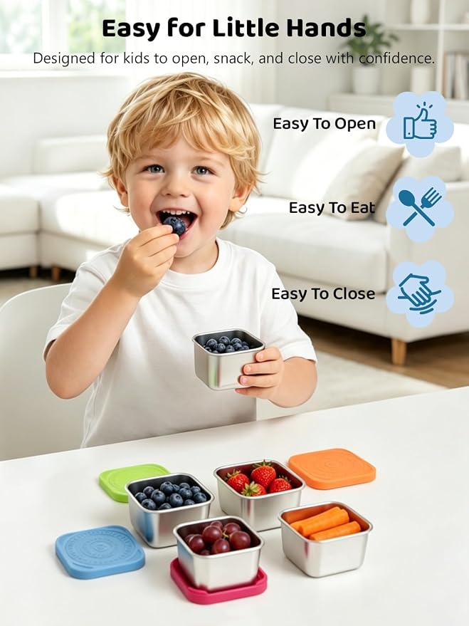 HTEVW 6 Pack Stainless Steel Snack Containers - Image 2