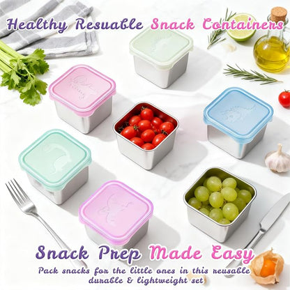 6-Pack Small Stainless Steel Snack Containers - Image 4