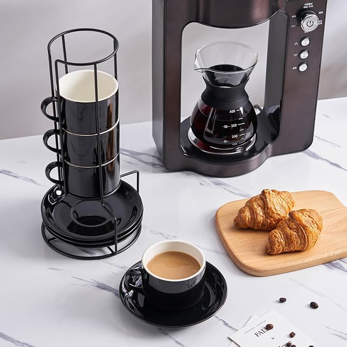 YOLIFE 8oz Porcelain Stackable Cappuccino Cups - Image 4