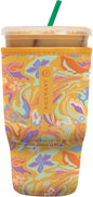 Sok It JavaSok Iced Coffee & Cold Soda Insulated Neoprene Cup Sleeve (Groovy Swirls, Large: 30-32oz)