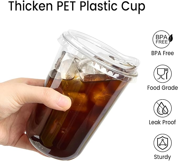 16 oz Clear Plastic Coffee Cups - Image 4
