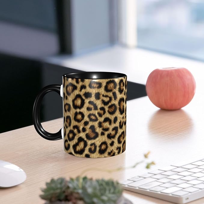 Yrebyou Leopard Print Coffee Mug 11oz Ceramic Cup - Image 6