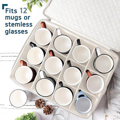 Fine China Storage Containers, 5 Piece Quilted Dish Storage Containers - Image 3