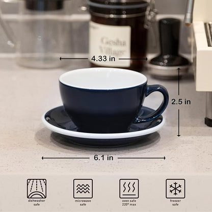 Loveramics Latte Art Mug with Saucer, 10 oz Ceramic Coffee cups with Round - Image 2