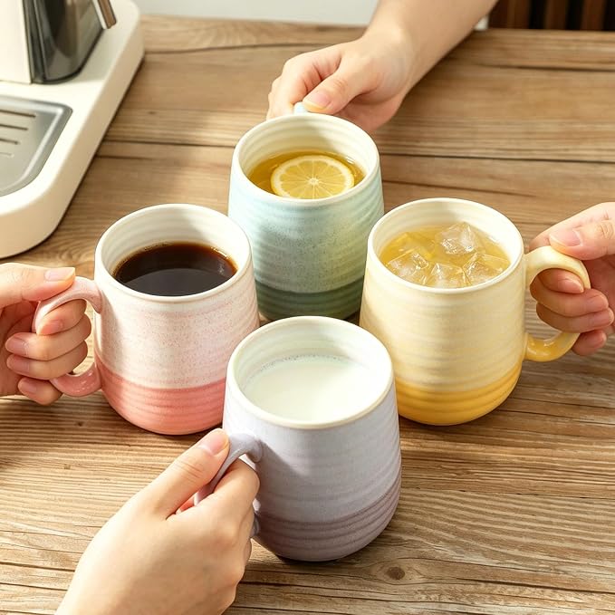 HASENSE 15oz Coffee Mugs Set of 4, Ceramic Coffee Cups - Image 7
