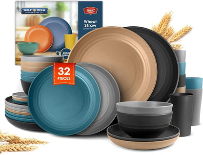 Teivio 32-Piece Plates and Bowls Sets by Teivio