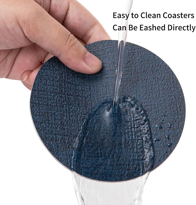 Faux Leather Drink Coasters - Image 4