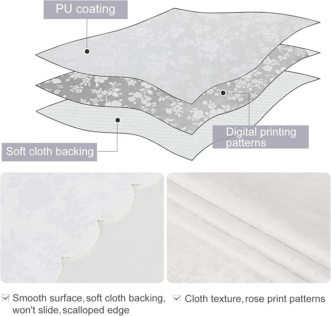 Smiry Rectangle Table Cloth, Waterproof Heavy Duty Vinyl Tablecloths, Wipeable Washable Table Cover for Kitchen and Dining Room (White, 60" X 140")