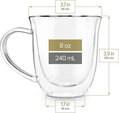 Teabloom Double Walled Borosilicate Glasses – Set of 2 Insulated Glass Cups - Image 3