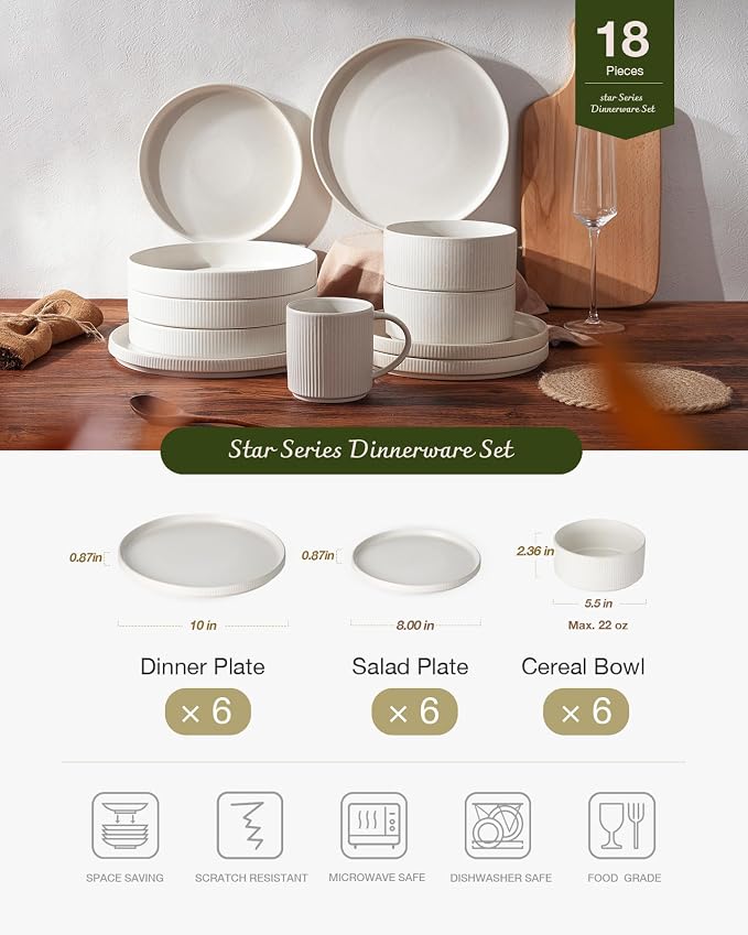 Famiware Star Plates and Bowls Sets, Chip & Scratch Resistant. Microwave & - Image 8