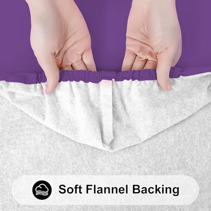 Smiry Rectangle Tablecloth, Elastic Fitted Flannel Backed Vinyl Tablecloths for 6ft Folding Tables, Waterproof Wipeable Table Covers for Indoor, Outdoor, Camping and Picnic (Purple, 30"x72")