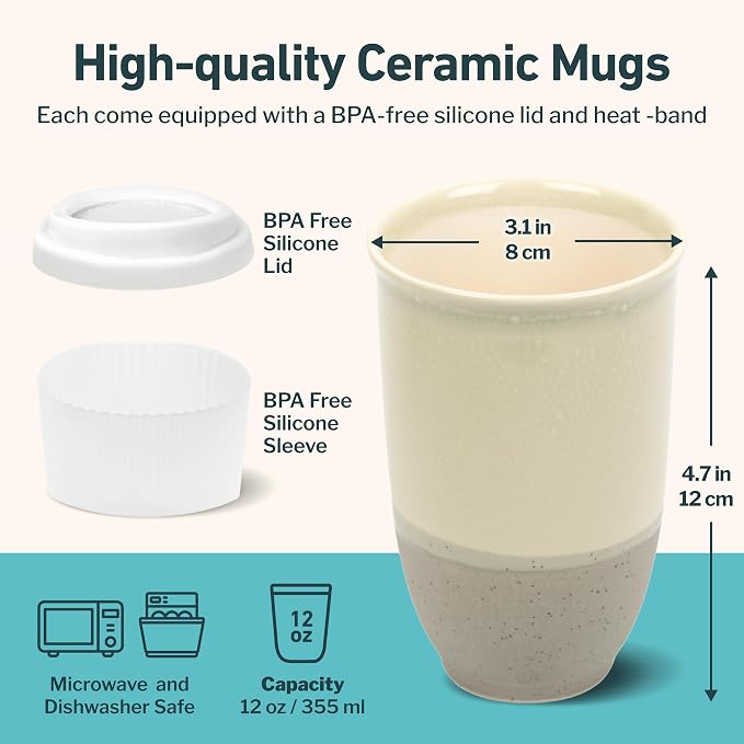 NOVA CERAMICS Travel Mug – Coffee Travel Mug – Reusable Coffee Cup Unique to Go - Image 3