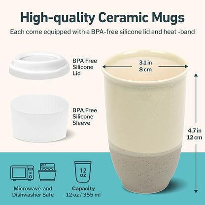 NOVA CERAMICS Travel Mug – Coffee Travel Mug – Reusable Coffee Cup Unique to Go - Image 3