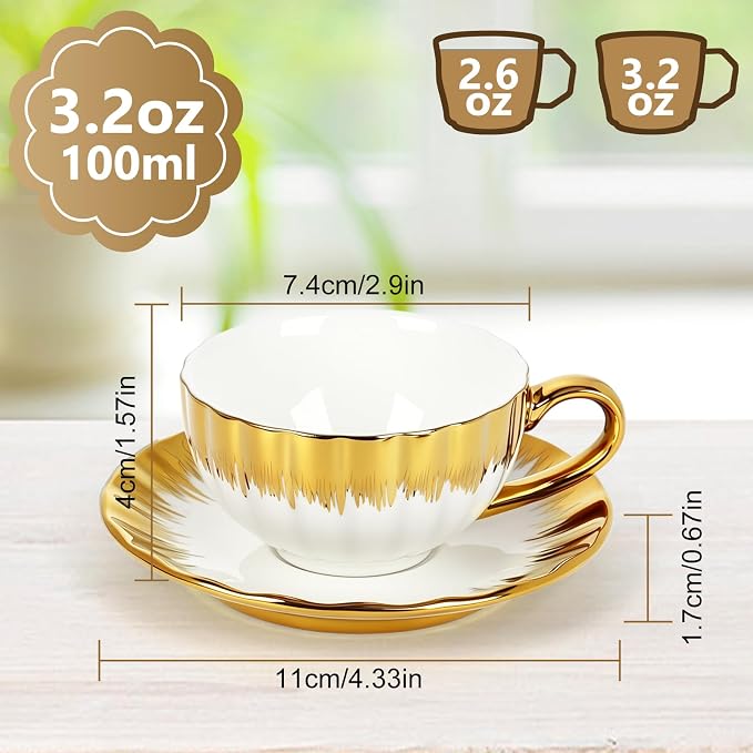 6 Pack 100ml Espresso Coffee Cups - Image 2
