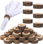Set of 24 Wooden Bark Napkin Ring Handcrafted Wooden Napkin Holder Rustic Napkin Rings Buckles Party Gift Farmhouse Table Decoration for Dining Wedding Birthday, Everyday
