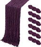 6 Pack Dark Purple Cheesecloth Table Runner, 17 x 108 Inch, Gauze Cheese Cloth by Yorcari