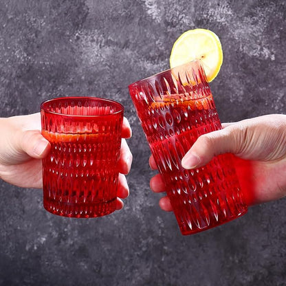Loivttvv Glassware Drinking Glasses Set of 8, 14 oz Highball Glasses & 10 oz - Image 3