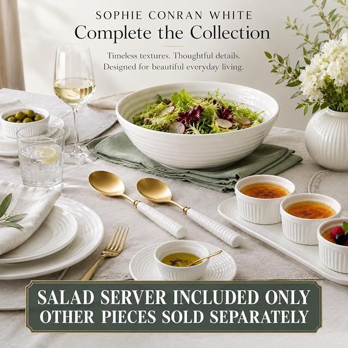 Portmeirion Sophie Conran Gold Salad Server Set | 2-Piece Flatware Serving - Image 7