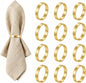 12Pcs Simple Gold Round Napkin Rings, Metal Decorative Table Napkin Holders by SHUOGUO