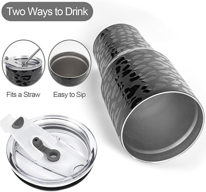 D·S 30oz Leopard Tumbler Double Wall Vacuum Insulated Travel Coffee Mug | - Image 3