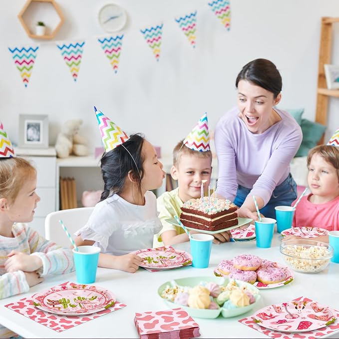 180PCS Cowgirl Paper Plates and Napkins Party Supplies Serve 60 | - Image 6