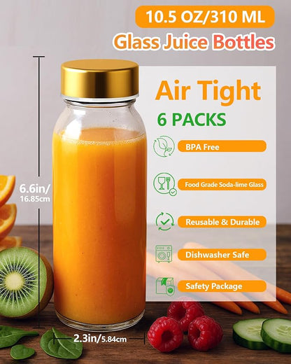 Zukro 10.5 oz Glass Juice Bottles - Image 3