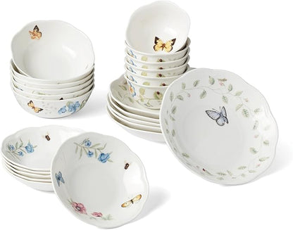 Lenox Butterfly Meadow Porcelain 24-Piece Variety Bowl Set by Lenox